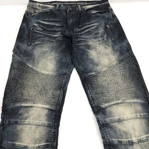 VERSACE 19V69 Moto Cotton Denim Five Pocket Straight Leg Stretch Jeans 30x32 EUC